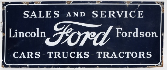 Lincoln Ford Fordson Sales Service Porcelain Sign
