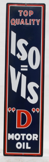 Standard Iso Vis Motor Oil Vertical Porcelain Sign