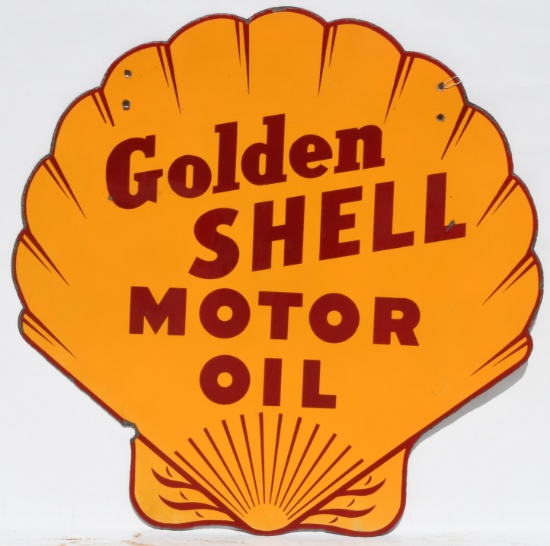 Golden Shell Motor Oil Pecten Porcelain Sign