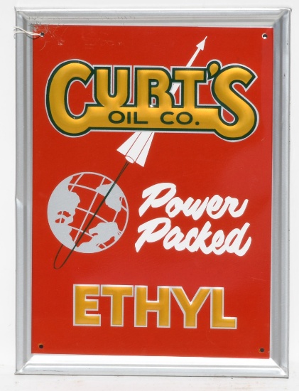 Curt's Oil Co. Ethyl Tin Pump Plate
