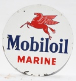 Mobiloil Marine Porcelain Curb Sign