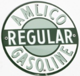 Amlico Regular Gasoline Porcelain Gas Pump Plate