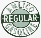 Amlico Regular Gasoline Porcelain Gas Pump Plate