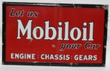 Early Mobil Engine Chassis Gears Porcelain Sign