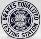 Cowdrey Brake Testing Station porcelain SIgn