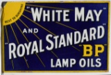 BP Royal Standard Lamp Oils Porcelain Flange Sign