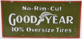 Goodyear No-Rim-Cut Tires Porcelain Sign