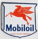 Mobil Oil Socony Porcelain Flange Sign