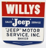 Willys Jeep Sales Service Tin Hanging Sign