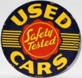 Oldsmobile Safety Tested Used Cars Porcelain Sign