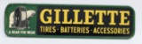 Gillette Tires A Bear For Wear Horizontal Tin Sign