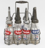 Standard Oil Bottles With Rack