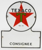 Texaco Consignee Keyhole Porcelain Sign