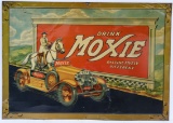 Early Drink Moxie Soda Embossed Tin Sign