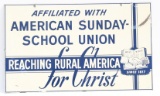 Early American Sunday School Union Tin Sign