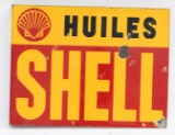 Shell Huiles Motor Oil Porcelain Flange Sign