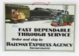 Early Railway Express Agency Tin Sign