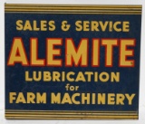 Alemite Sales & Service Tin Flange Sign