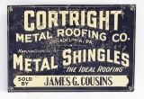 Early Cortright Metal Roofing Co Tin Sign