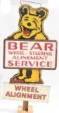 Bear Wheel Alinement Diecut Tin Sign