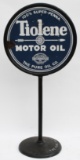 Early Pure Tiolene Motor Oil Porcelain Curb Sign