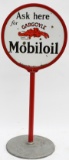 Early Mobil Mobiloil Porcelain Curb Sign