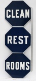 Clean Rest Rooms Porcelain Sign