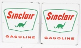 Pair Of Sinclair Gasoline Porcelain Pump Plates