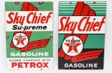 Pair Of Texaco Sky Chief Porcelain Pump Plates