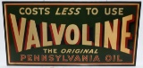 Valvoline Cost Less To Use Horizontal Tin Sign