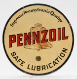 Pennzoil Safe Lubrication Porcelain Sign