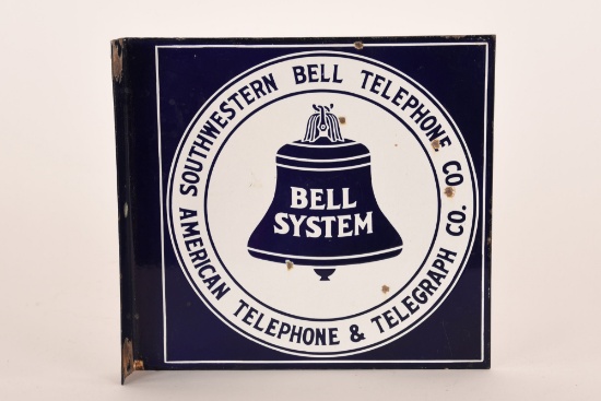 Southwestern Bell Telephone Company Porcelain Flange Sign