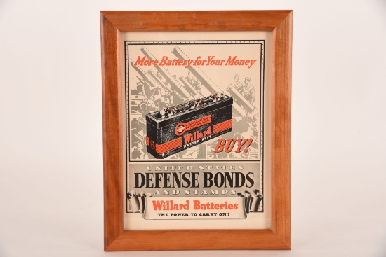 Willard Batteries Defense Bonds Framed Poster