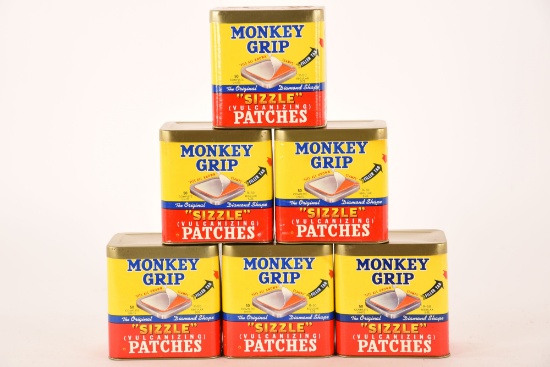 6 NOS Monkey Grip Tire Patch Cans