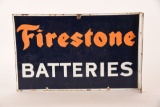 Firestone Batteries Porcelain Flange Sign