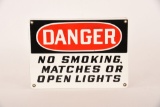 Danger No Smoking Porcelain Sign