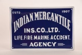 Indian Mercantile Agency Porcelain Sign