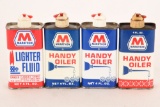 4 Marathon Handy Oiler & Lighter Fluid Canns