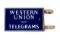 Western Union Telegrams Porcelain Flange Sign