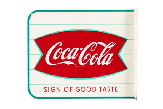 Coca-Cola Fishtail Tin Flange Sign