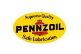 Pennzoil Safe Lubrication Oil Rack Topper Sign NOS