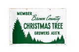 Brown County Christmas Tree Porcelain Flange Sign