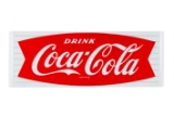 Drink Coca-Cola Fishtail Porcelain Sled Sign