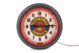 Oldsmobile Service Neon Clock