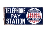 Ind. Telephone Pay Station Porcelain Flange Sign