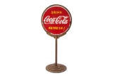 Drink Coca-Cola Refresh! Porcelain Curb Sign