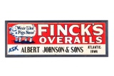 Finck's Overalls Wear Like A Pigs Nose Framed Tin