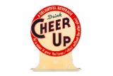 Drink Cheer Up Soda Vertical Tin Flange Sign