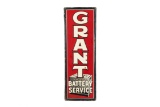 Grant Battery Service Vertical Tin Sign