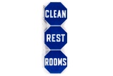 Clean Rest Rooms Porcelain Flange Sign